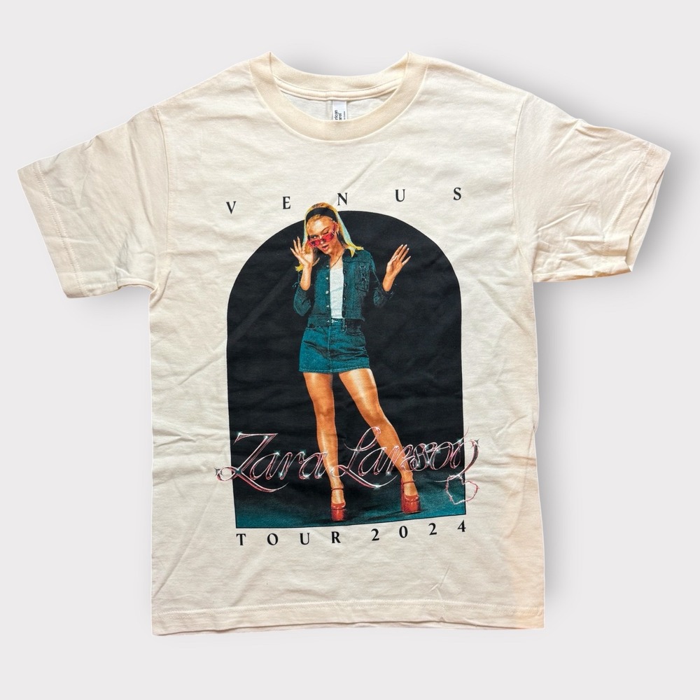 Zara Larsson Venus Tour 2024 T-Shirt Cream Heavyweight Cotton Concert Small
